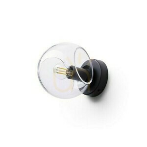 Lampă de perete Solaris montată la suprafață Sticlă transparentă/Negru 230 V Led E14 7 W. small 4