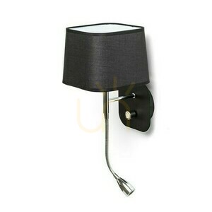 Lampă de perete Lampă de perete Perth cu reflector cu led negru/negru cromat 230 V E14 7+3 W 30° 3000 K small 1