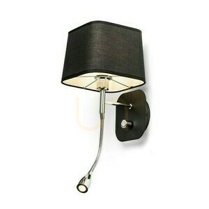 Lampă de perete Lampă de perete Perth cu reflector cu led negru/negru cromat 230 V E14 7+3 W 30° 3000 K small 0