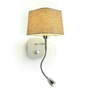 Lampă de perete Lampă de perete Perth cu reflector Led bej/alb crom 230 V E14 7+3 W 30° 3000 K small 0