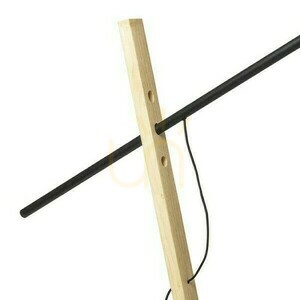 Lampadar Rendl DANTE R13653 negru cu lemn, E27, 214 cm small 4
