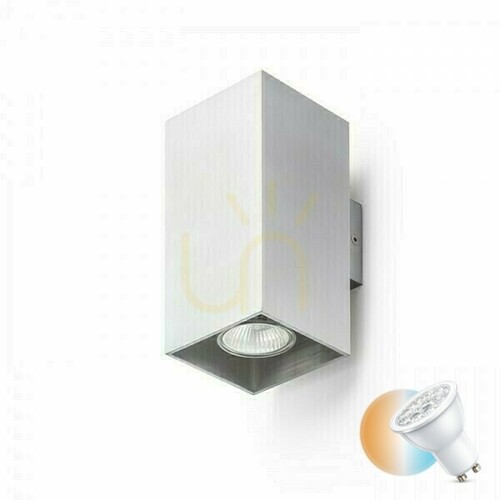 Verifica Aplică Agate Ii Aluminiu periat 230 V Gu10 2x35 W.