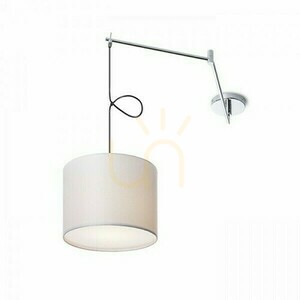 Lampă suspendată pe braț Rendl Broadway albă crom E27 max. 15 W Ø 32 cm small 2