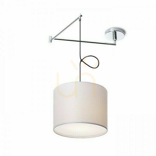 Verifica Lampă de perete Broadway Pandantiv cu pivot alb cromat 230 V Led E27 15 W.