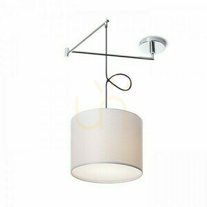 Lampă suspendată pe braț Rendl Broadway albă crom E27 max. 15 W Ø 32 cm small 0