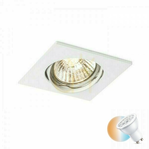 Verifica Corp de iluminat de tavan încastrat Topic Sq Directional White Matte 230 V Gu10 50 W.
