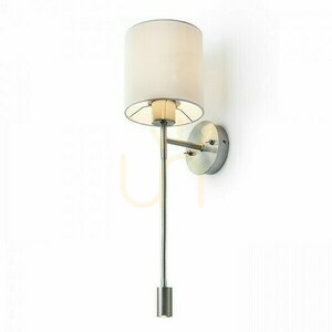 Aplică Versa Aplică de perete cu abajur Alb Nichel Mat 230 V Led E27 15+3 W 40° 3000 K small 3