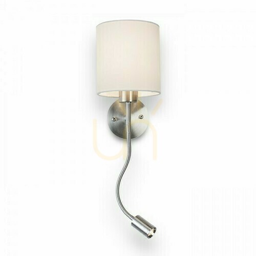 Verifica Aplică Versa Aplică de perete cu abajur Alb Nichel Mat 230 V Led E27 15+3 W 40° 3000 K