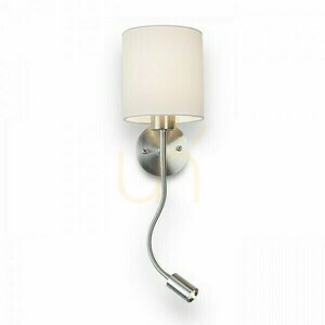 Aplică Versa Aplică de perete cu abajur Alb Nichel Mat 230 V Led E27 15+3 W 40° 3000 K small 0