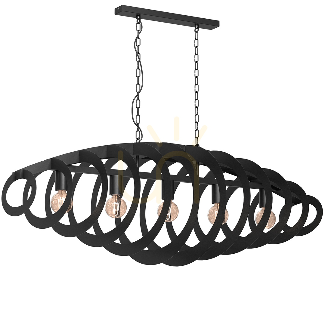Candelabru Space "Eliptic Rings Horizontal" Negru 5Xe27