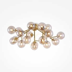 Plafonieră Maytoni Dallas MOD545PL-20G aurie, sticlă chihlimbar, 20×G9, 75 cm small 0