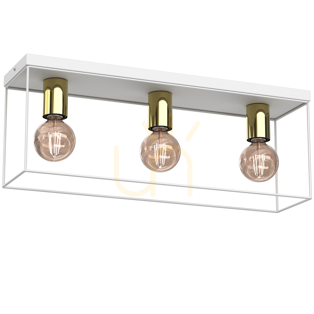 Plafond Homen Alb / Aur 3Xe27