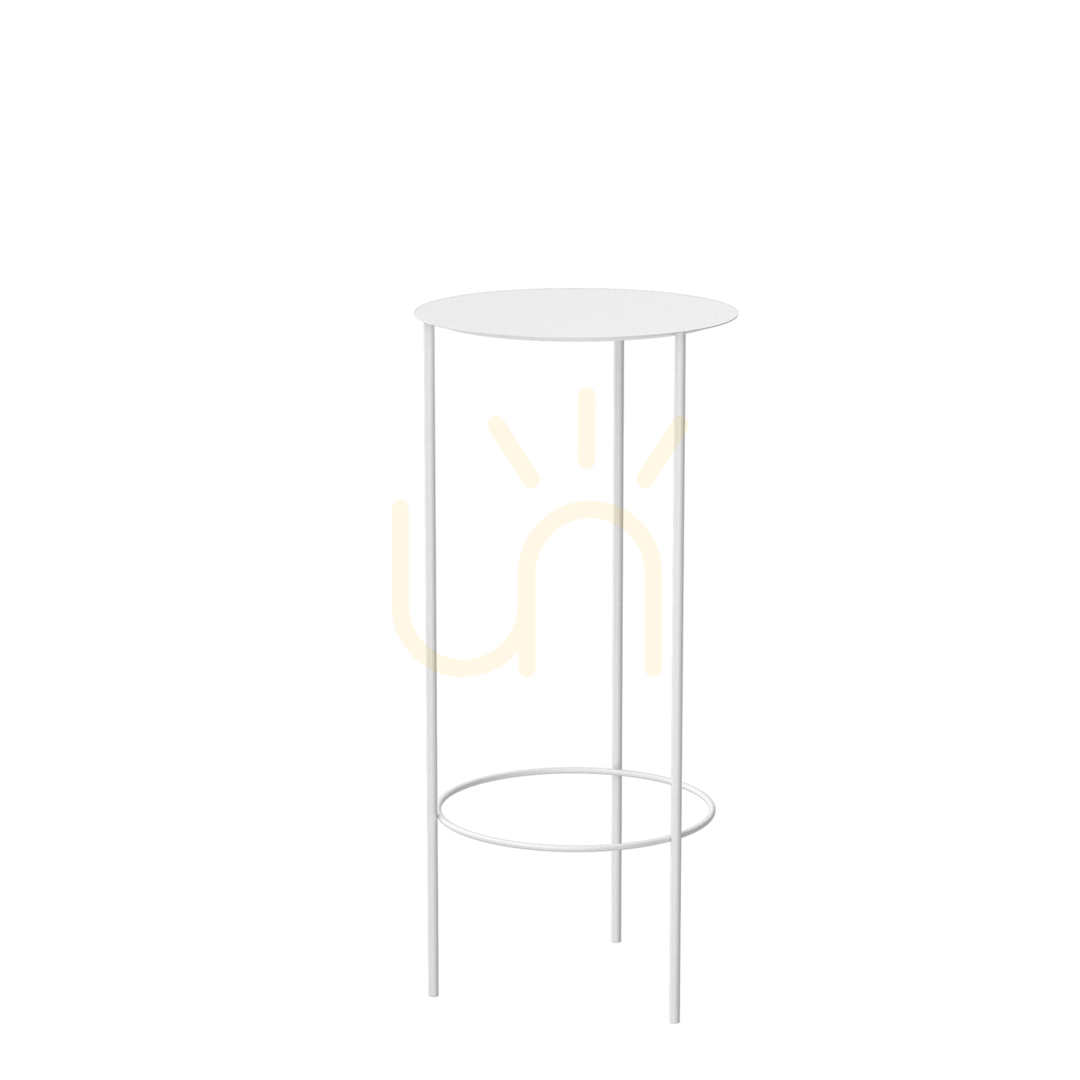 Blomsterrabatt, rund pelare, topplatta dia 320 Mm, höjd 700 Mm, vit