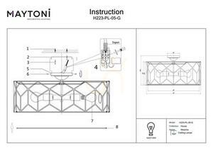 Plafonieră Maytoni MESSINA H223-PL-05-G, auriu, abajur din in Ø 57 cm, 5 × E27 max. 60 W, garanție 5 ani small 4