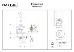 Lampă de perete MESSINA H223-WL-01-G Maytoni small 3