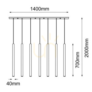 Lampă suspendată Antigo Akadi 7 alamă lustruită/alb LED MR11 140 cm 8890 small 1