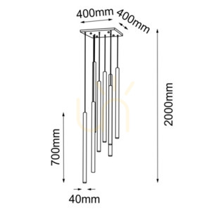 Lampă suspendată Antigo Akadi 8 LED MR11 alamă lustruită alb 700 mm 8892 small 1