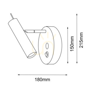 Aplică de perete Antigo Amos 8905 alamă lustruită negru MR11 LED 21,5 cm small 1