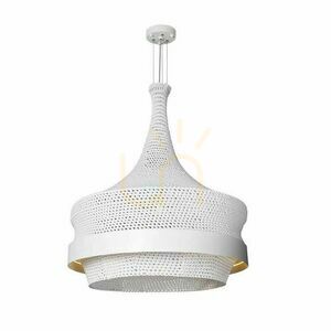 Lampă suspendată Antigo Dota O albă 80 cm bumbac oțel LED E27 5031 small 0