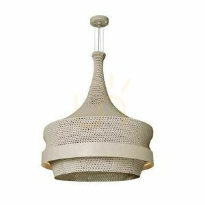 Lampă suspendată Antigo Dota O bej 80 cm bumbac oțel LED 3000K 5032 small 0