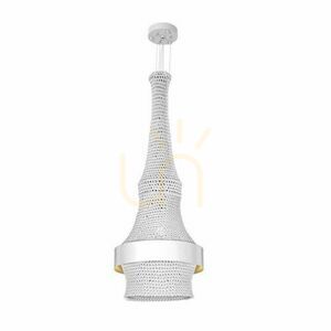 Lampă suspendată Antigo Dota I albă 40 cm bumbac oțel LED E27 5037 small 0
