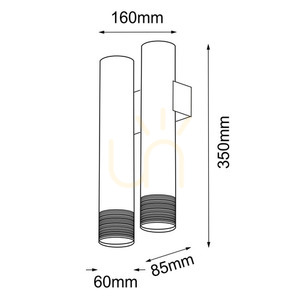 Aplică perete Antigo Eido 2 negru patină GU10 35 cm 8270 small 1