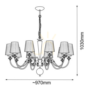 Lustră suspendată Antigo Lilosa 10 E14 alamă lustruită 97 cm 8683 small 1