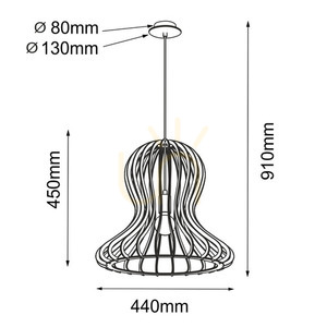 Lampă suspendată Antigo Octo din lemn natural 44 cm E27 LED 5017 small 1