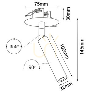 Spot încastrat Antigo Ace 22 negru oțel G9 LED 7,5x14,5 cm 3250 small 1