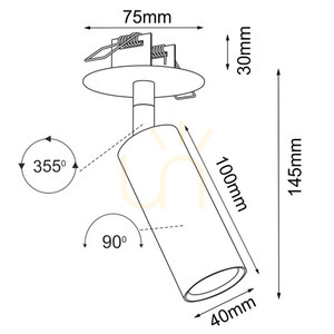 Spot încastrat Antigo Ace In 40 negru oțel LED MR11 7,5 cm 3252 small 1