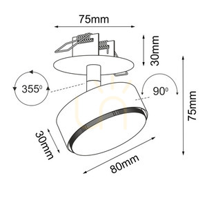 Lumină încastrată Antigo Drop 1 GX53 alb oțel 8x8 cm 3259 small 1