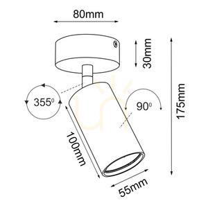 Spot LED GU10 Antigo Point 55 Muta alb oțel 1 bec 2287 small 1