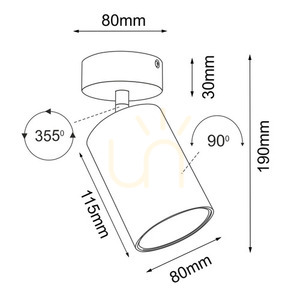 Spot LED GU10 Antigo Point Move 80 negru 1 bec oțel 2288 small 1