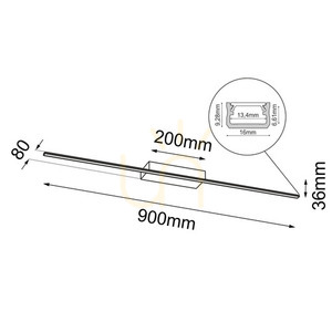 Aplică LED Antigo Slim W alb 90 cm oțel 4000K 1177 lm 4003 small 1