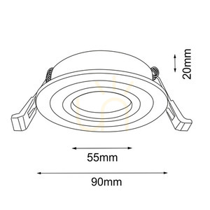 Lampa încastrată Antigo Tochi 3024 negru GU10 oțel 5,5 cm small 1