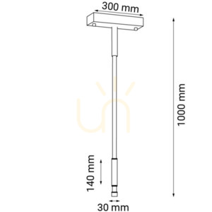 Lampă suspendată LED Antigo Alha S negru 30x10x100 cm 9070 small 1