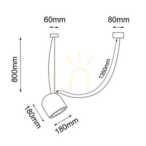 Lampă suspendată Antigo DOBO 1 negru oțel E14 80 cm 9035 small 1