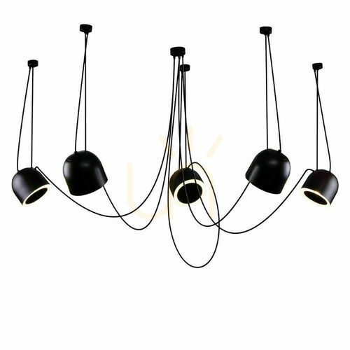 Verifica Lampă suspendată Antigo DOBO 5 negru oțel E14 LED 80 cm 9038