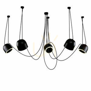 Lampă suspendată Antigo DOBO 5 negru oțel E14 LED 80 cm 9038 small 0