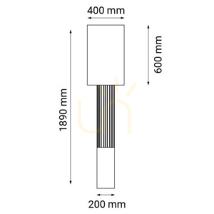 Lampadar Antigo IHI negru 189 cm E27 oțel PVC 9008 small 1