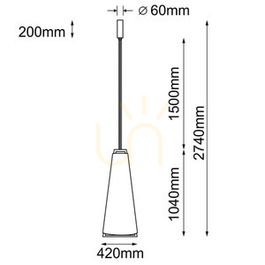 Lampă suspendată LED Antigo Ponte 42 negru 420 mm 3000K 5051 small 1