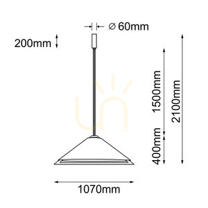 Lampă suspendată Antigo Ponte 107 negru LED 3000K 5049 small 1