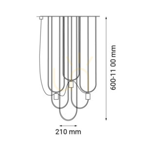 Lampă suspendată Antigo Udin 3 negru/platină oțel 110 cm 9784 small 1