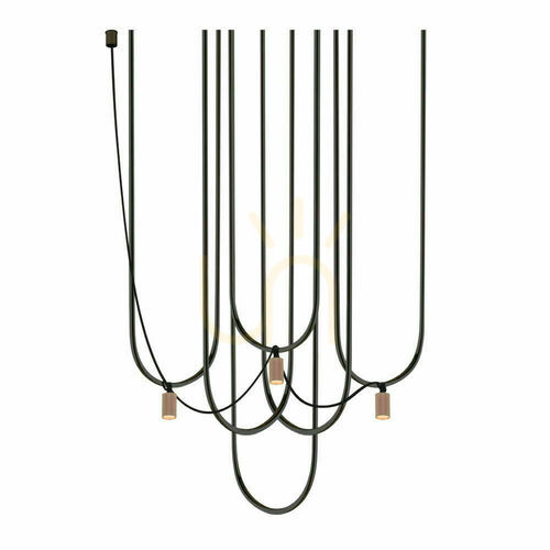 Verifica Lampă suspendată Antigo Udin 3 negru/platină oțel 110 cm 9784