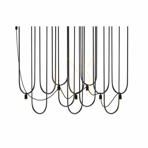 Verifica Lampă suspendată Antigo Udin 6 negru oțel LED MR11 110 cm 9785