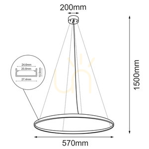 Lampă suspendată LED Antigo Agari 57 negru 57 cm 3000K 5320 small 1