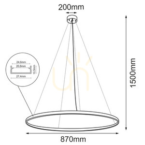 Lampă suspendată LED Antigo Agari 87 negru 3000K 870 mm 5330 small 1