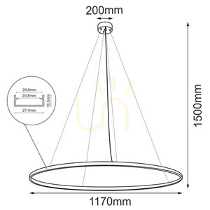 Lampă suspendată LED Antigo Agari 117 auriu mat 117 cm 5345 small 1