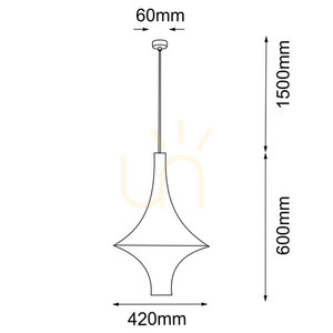 Lampă suspendată Antigo Alda M negru 42 cm E27 oțel bumbac 5112 small 1
