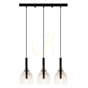 Lampă suspendată Antigo Botor 3 negru sticlă transparentă 53 cm 5096 small 0